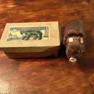 Vintage Wind Up Walking Bear Made In Occupied Japan w/Key And Box Needs Work